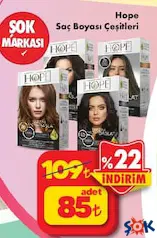 HOPE SAÇ BOYASI ÇEŞİTLERİ fiyat ve kampanya bilgisi